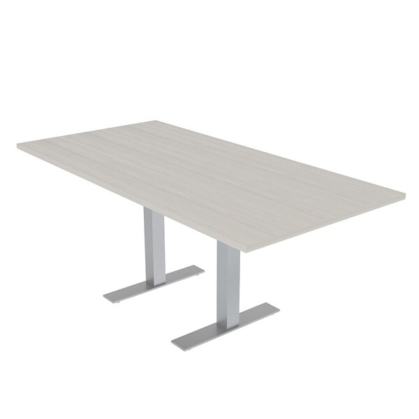 35.5 in W, 71.5 in L, 29 in H, Engineered Wood Top, Ivory